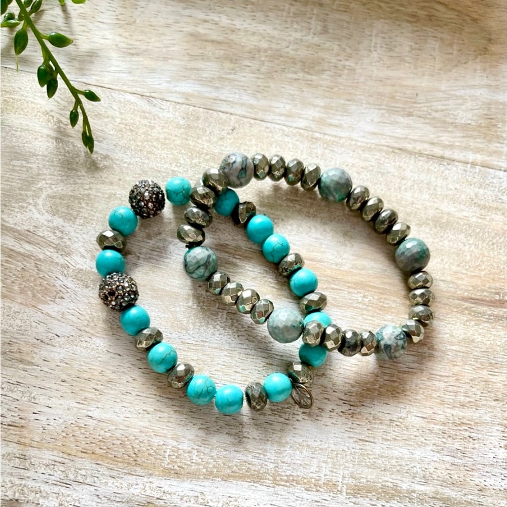 HipChik Couture Beaded Bracelet-Set of 2